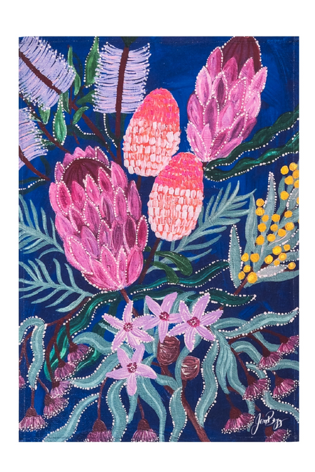 Garden Scene Linen Blend Tea Towel (2 Pack)