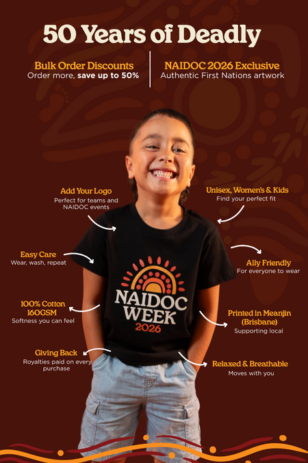 Circle Mono NAIDOC Week 2026 Pink Cotton Crew Neck Kids T-Shirt