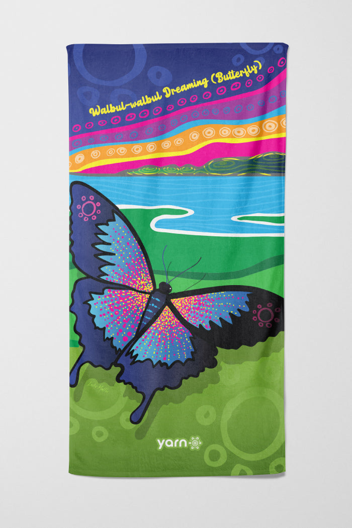 Walbul-walbul Dreaming (Butterfly) Beach Towel