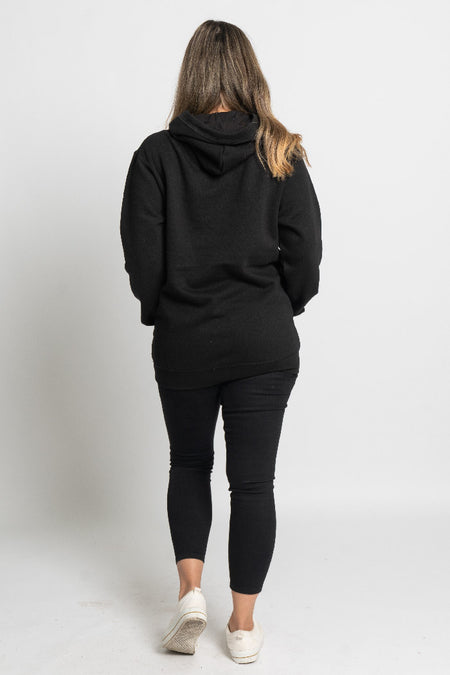 Tribe Of Women Type Black Cotton Blend Unisex Hoodie