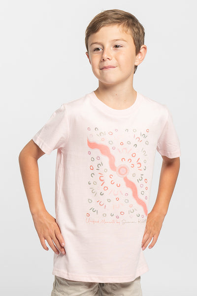Unified Moments Pink Cotton Crew Neck Kids T-Shirt