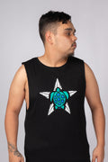 Dhari Turtle Star Black Cotton Men's Muscle Tank Top