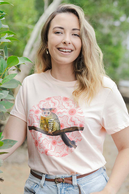 Possum (Batja) 'Australian Wildlife Conservancy' Pale Pink Cotton Crew Neck Women's T-Shirt