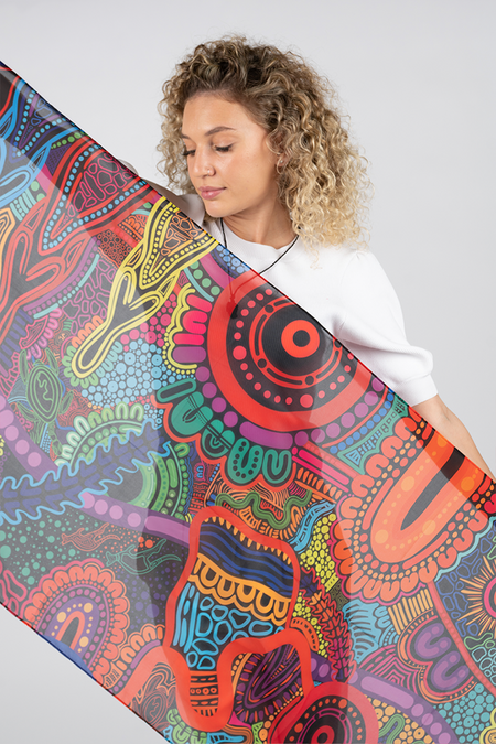 Woka Land-Ground Rectangle Chiffon Scarf