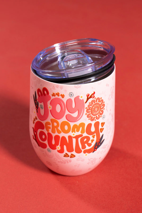 Joy From Country (Pink) Vacuum Insulated Double Walled Stainless Steel Travel Mug