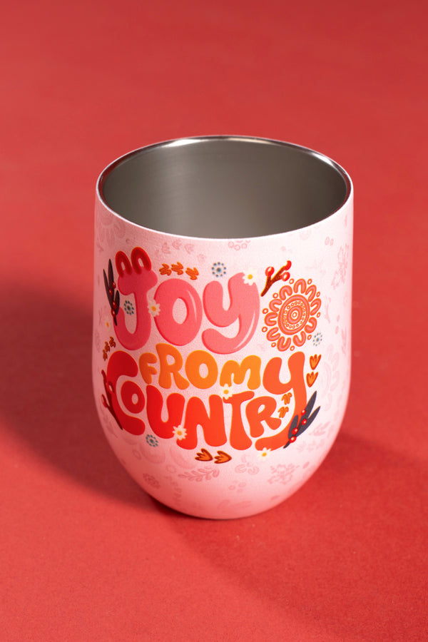 Joy From Country (Pink) Vacuum Insulated Double Walled Stainless Steel Travel Mug