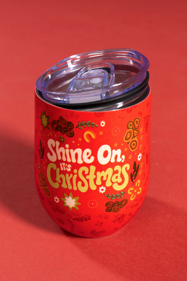 Shine On, It's Christmas Vacuum Insulated Double Walled Stainless Steel Travel Mug