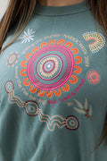 Igniting Our Journey NAIDOC 2024 Sage Cotton Blend Crew Neck Women's Sweatshirt