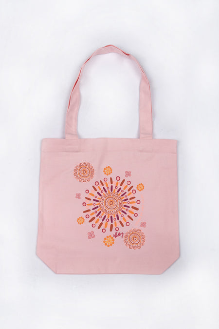 Yinaa Pink Cotton Canvas Carry Bag