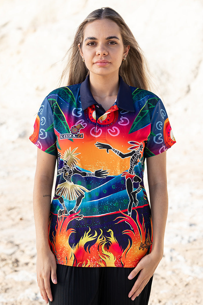 Fire Spirit People NAIDOC 2024 Women's Fitted Polo Shirt