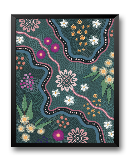 Bush Tucker Gathering V Neck Women's Long Sleeve Blouse