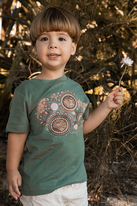Rebirth Sage Cotton Crew Neck Kids T-Shirt