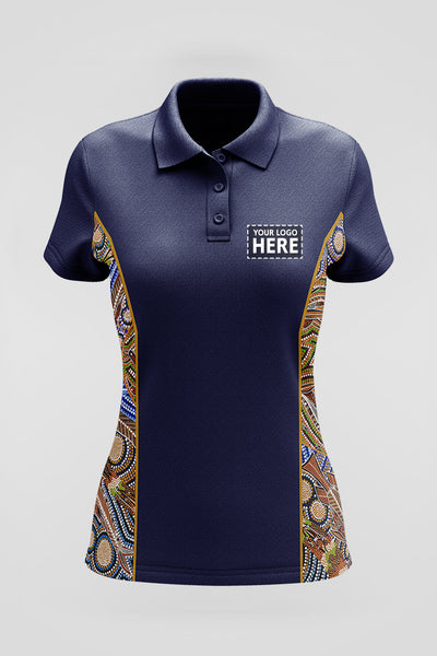 (Custom) Healing Land, Rivers, Sea and Ocean UPF50+ Bamboo (Simpson) Women's Fitted Polo Shirt
