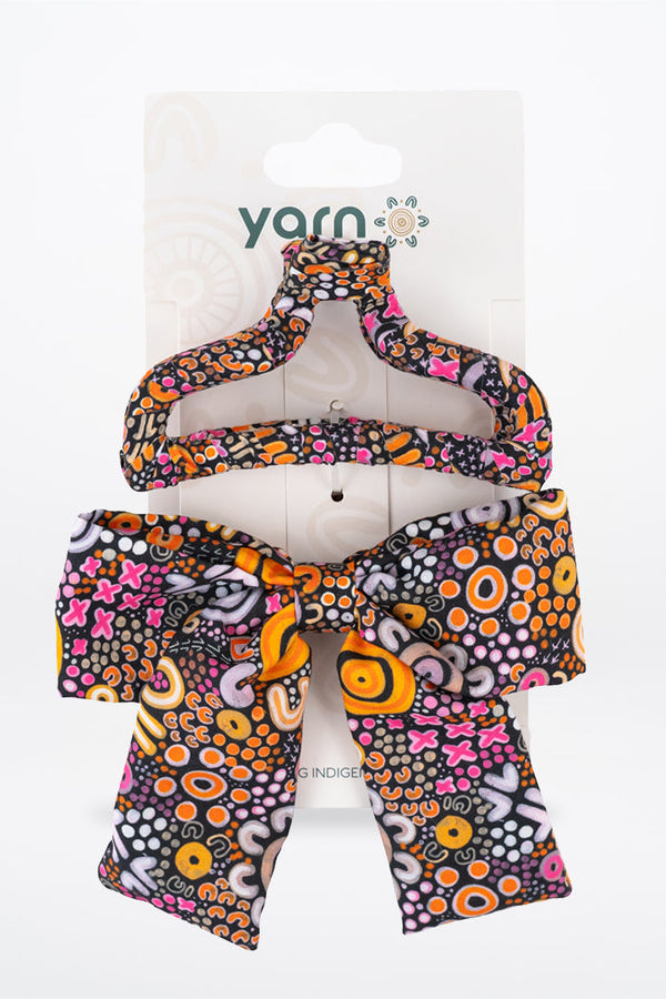 Eastern Maar Bow Scrunchie & Curved Claw Clip - FREE GIFT