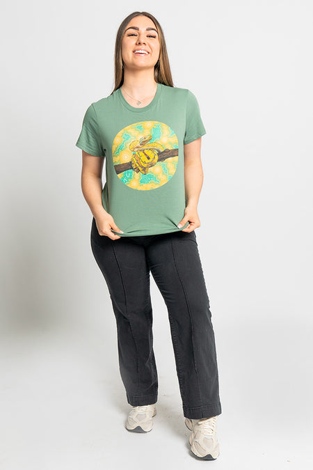 Python 'Australian Wildlife Conservancy' Sage Cotton Crew Neck Women's T-Shirt