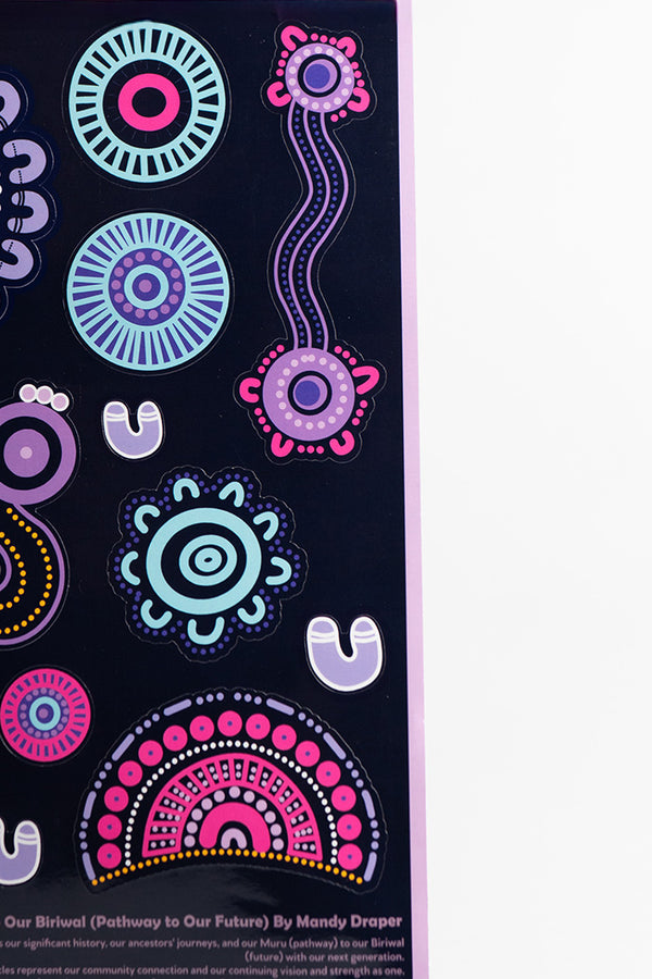 Muru To Our Biriwal (Pathway To Our Future) NAIDOC 2025 A4 Sticker Pack (3 Pack)