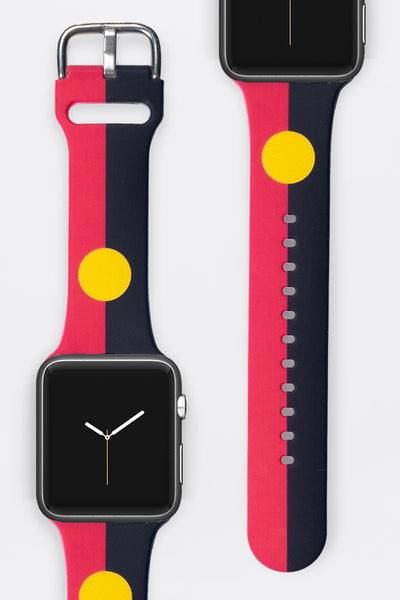 "Raise The Flag" Aboriginal Flag Silicon Apple Watch Strap