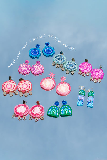 Wumbi (Pink) Acrylic Hanging Earrings