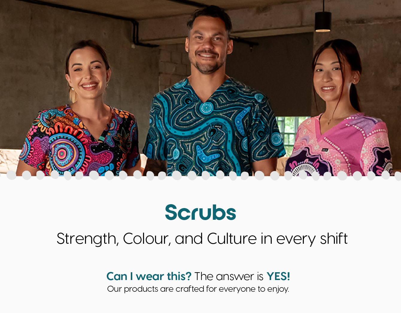 Scrub Header Scrub Tops: Authentic Aboriginal Designs | Yarn Marketplace