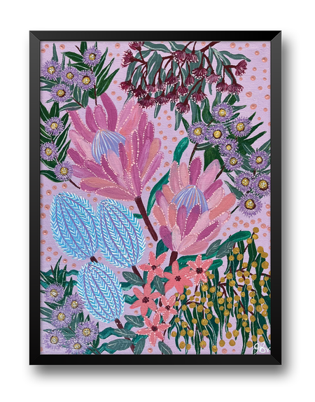 Pink Banksia Premium Canvas Full Print Tote Bag