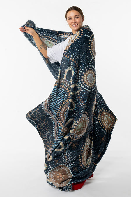 Marang Ngurung (Good Night) Flannel Throw Blanket (150cm x 200cm)