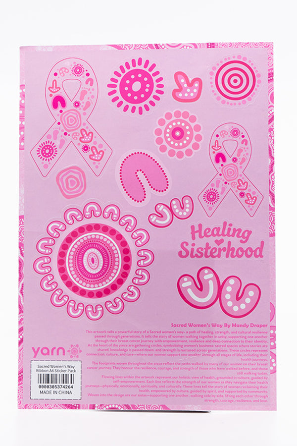 Sacred Women's Way Ribbon A4 Sticker Pack