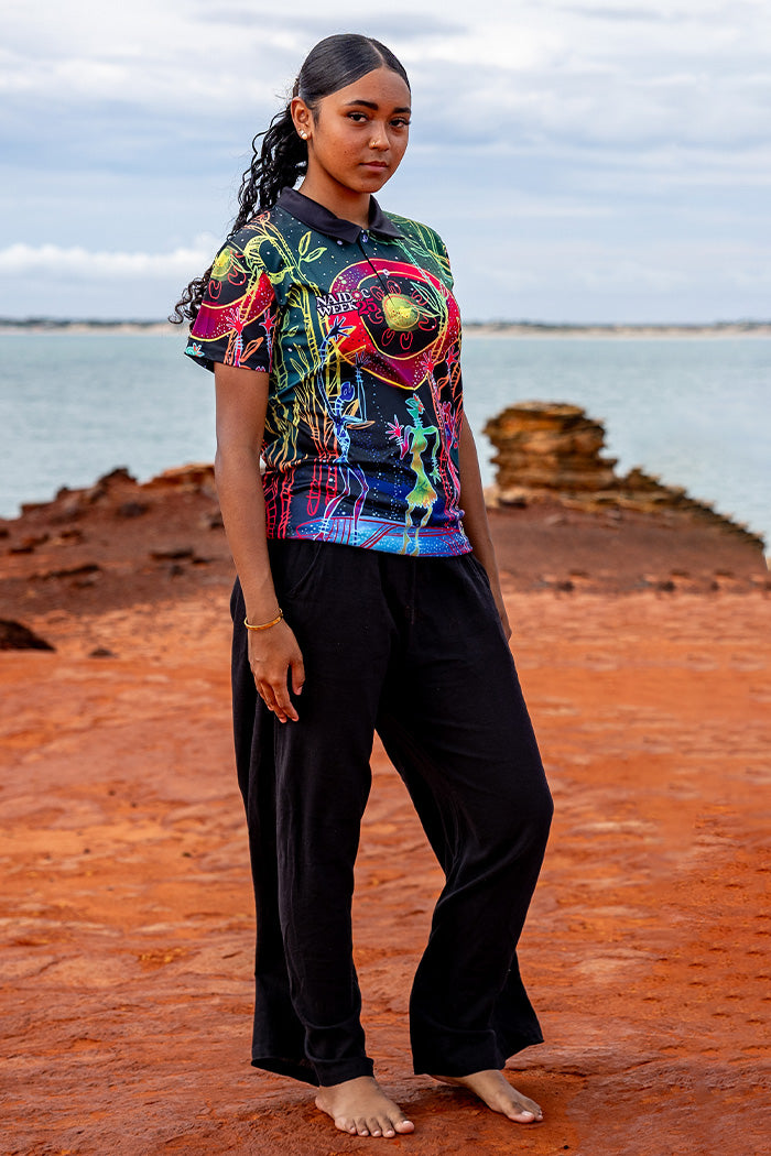 Celestial Rhythms NAIDOC 2025 Women's Fitted Polo Shirt