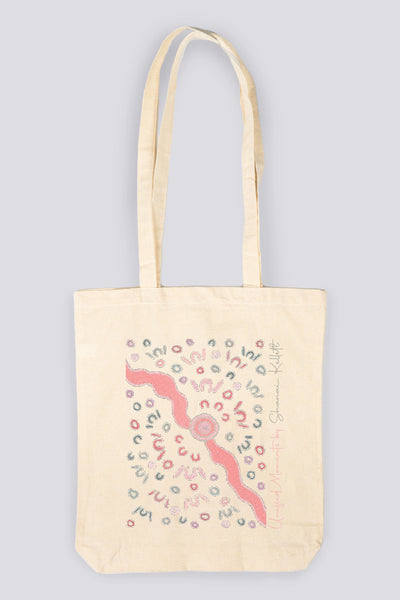 Unified Moments Natural Long Handle Cotton Tote Bag