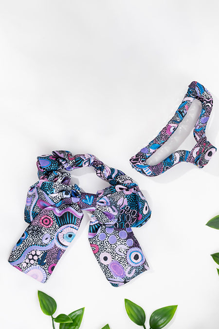 Makuru Bow Scrunchie & Curved Claw Clip