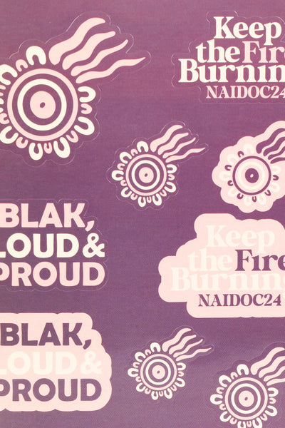 NAIDOC 2024 Mauve & Pink A4 Sticker Pack