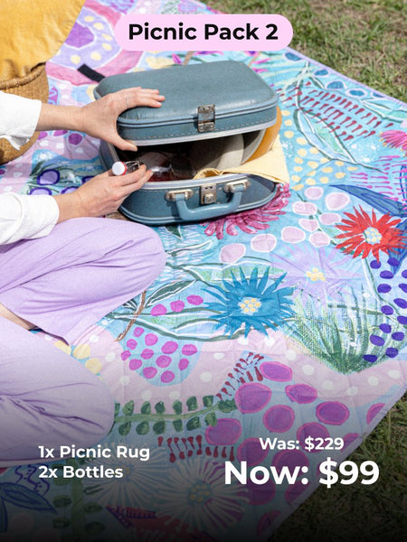 Picnic Rug + 2 Bottles – $99