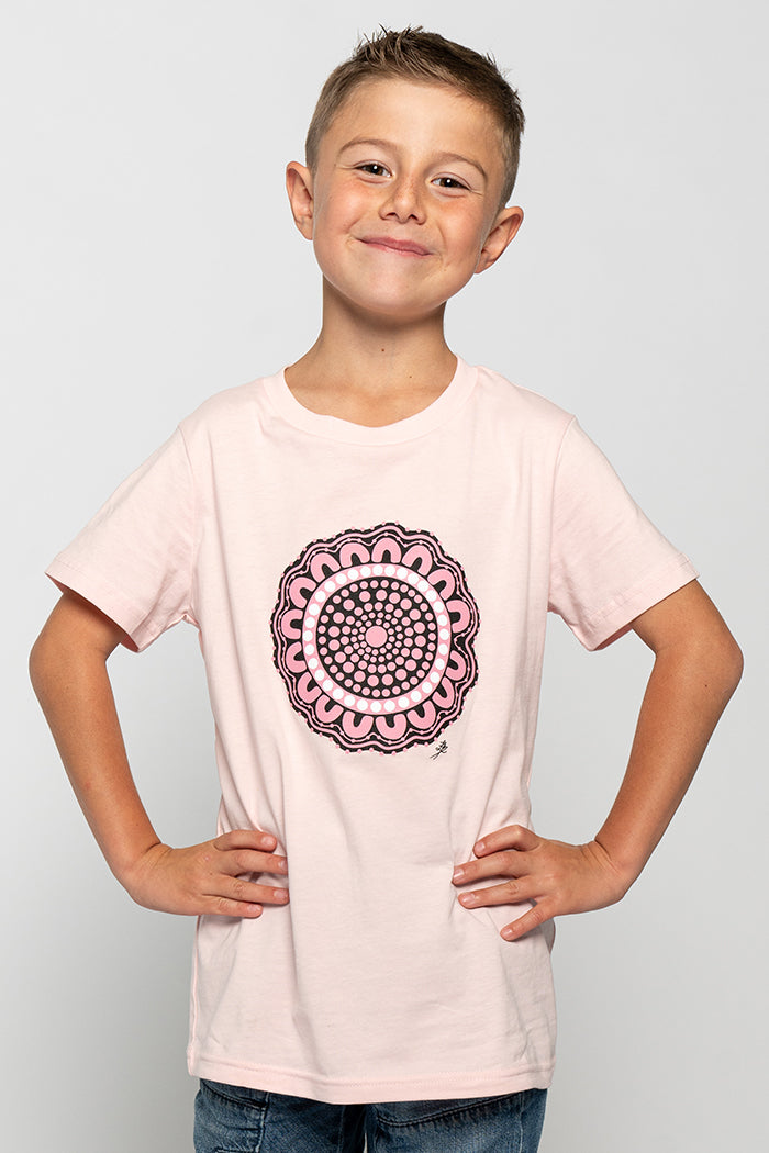 Boobie Sista Pink Cotton Crew Neck Kids T-Shirt