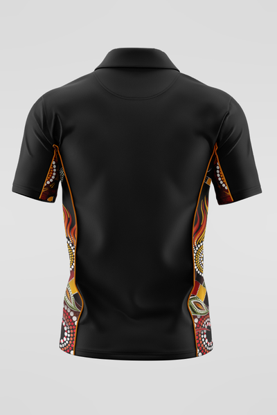 Generational Flames NAIDOC 2024 Black Bamboo (Simpson) Unisex Polo Shirt