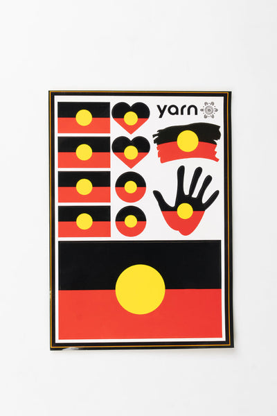 "Raise The Flag" Aboriginal Flag A4 Sticker Pack - FREE GIFT