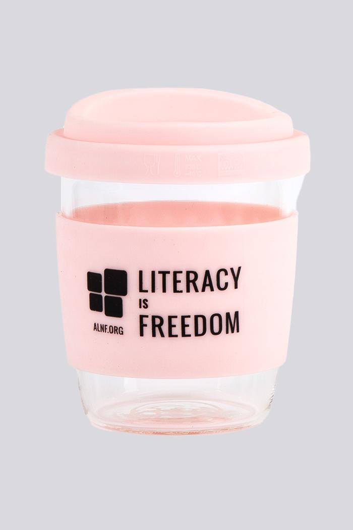 Aboriginal Art Kitchen Warehouse-"Literacy is Freedom" Perfect Pink Keep Cup-Yarn Marketplace