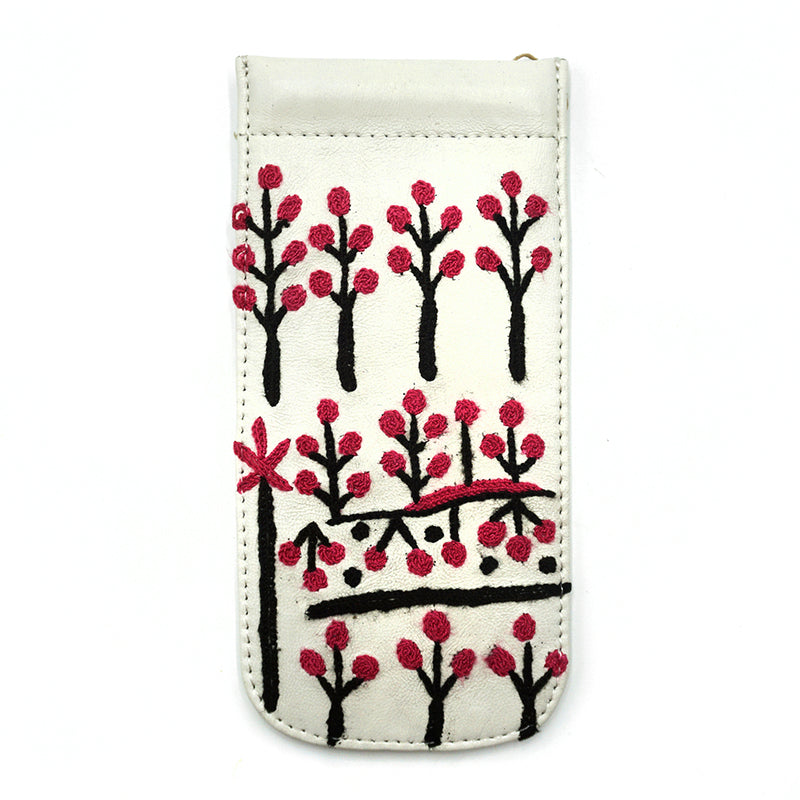 Flemming Embroidered Leather Spectacles Case