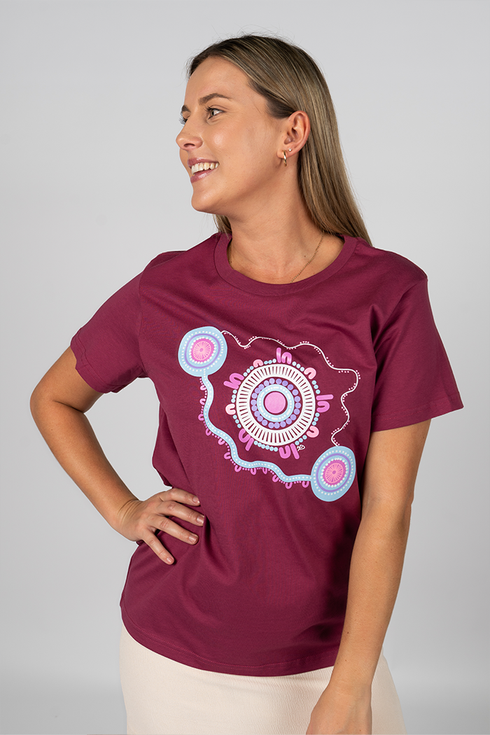 A Woman's Connection Berry Cotton Crew Neck Women's T-Shirt
