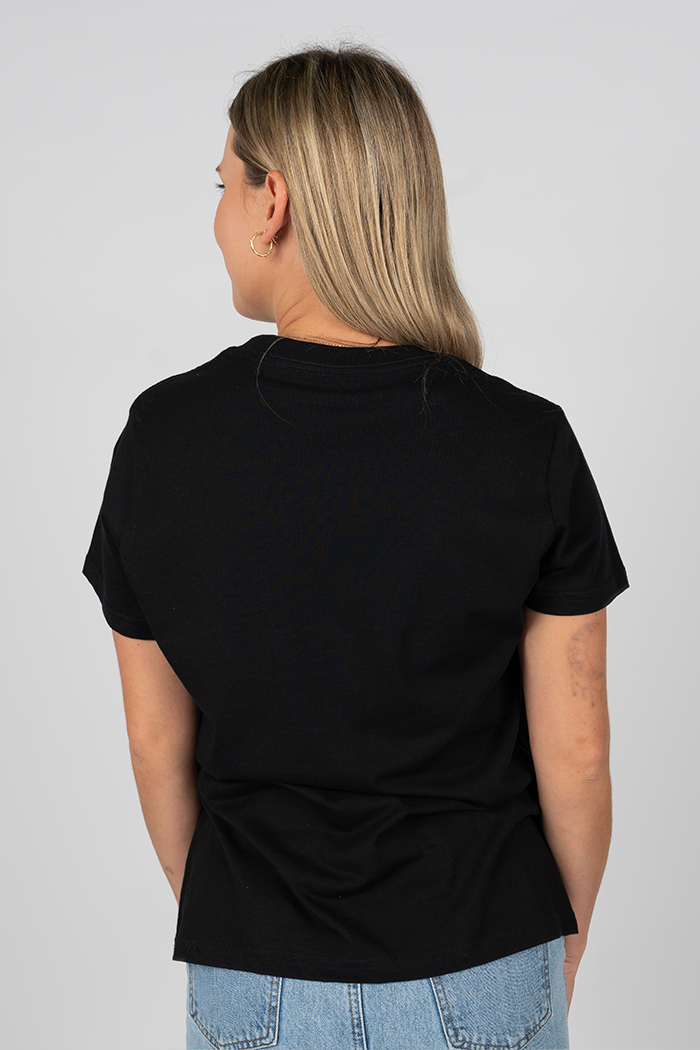 A Woman's Connection Black Cotton Crew Neck Women's T-Shirt