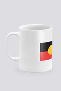 Aboriginal Art Kitchen Warehouse-"Raise the Flag" Aboriginal Flag (Small Print) Ceramic Coffee Mug-Yarn Marketplace