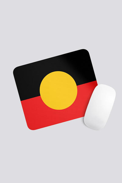 Aboriginal Art Office Supplies Stationery-"Raise the Flag" Aboriginal Flag Mouse Pad-Yarn Marketplace