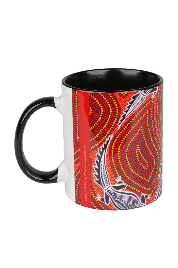 Aboriginal Art Kitchen Warehouse-Croc Story Ceramic Coffee Mug-Yarn Marketplace