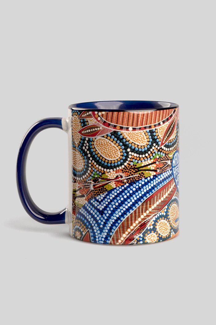 Aboriginal Art Kitchen Warehouse-Healing Land, Rivers, Sea and Ocean Ceramic Coffee Mug-Yarn Marketplace