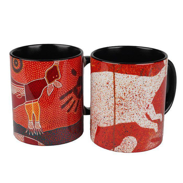 Aboriginal Art Coffee Mug Set Ceramic Kitchen - DH