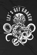 Aboriginal Art Clothing-Let's Get Kraken Black Cotton Crew Neck Men's T-Shirt-Yarn Marketplace
