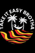 Aboriginal Art Clothing-Easy Brotha Black Cotton Crew Neck Women's T-Shirt-Yarn Marketplace