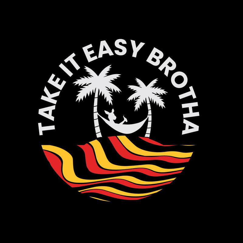 Aboriginal Art Clothing-Easy Brotha Black Cotton Crew Neck Women's T-Shirt-Yarn Marketplace