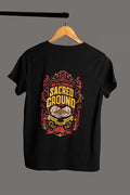 Aboriginal Art Clothing-Vintage Sacred Ground Classic Black Cotton Crew Neck Women's T-Shirt-Yarn Marketplace