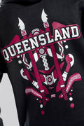 Aboriginal Art Clothing-QLD Tribute Cotton Blend Unisex Hoodie-Yarn Marketplace