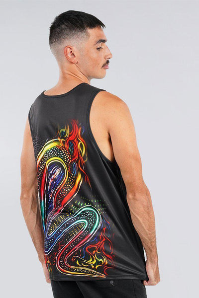 Aboriginal Art Clothing-Rainbow Serpent OG Men's Singlet-Yarn Marketplace