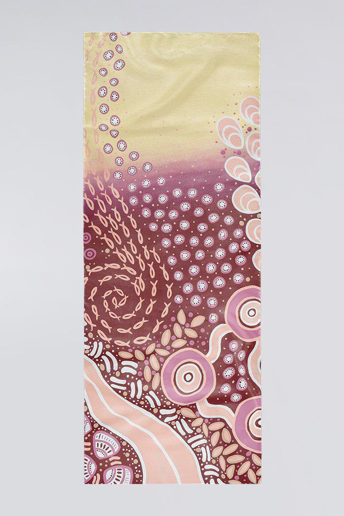 Aboriginal Art Scarves-Learn Heal Grow Rectangle Chiffon Scarf-Yarn Marketplace